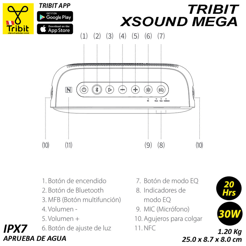 Altavoz Bluetooth Tribit XSound Mega