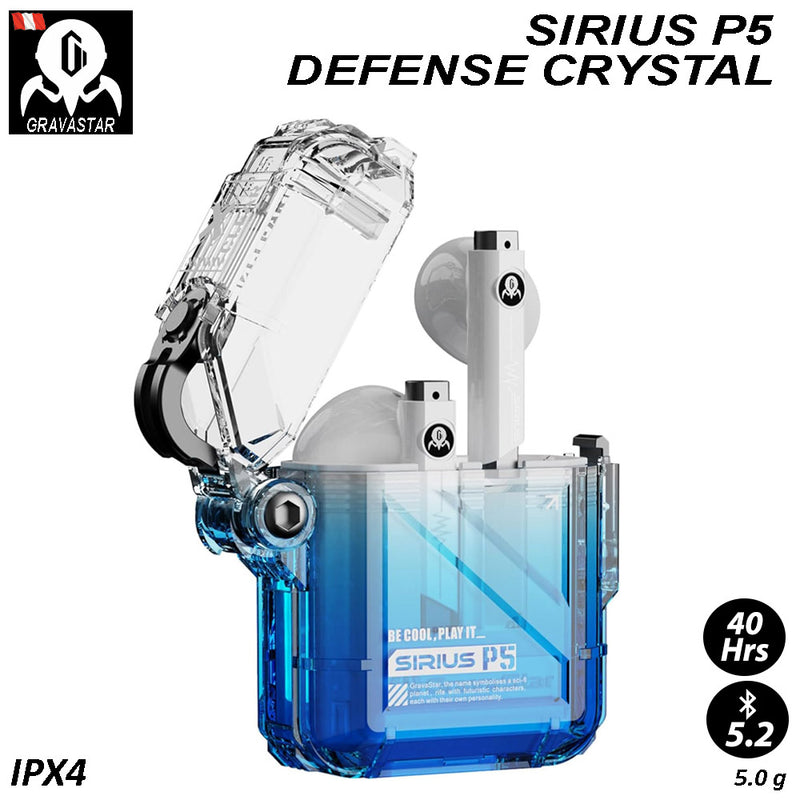 Audifonos Gravastar Sirius P5 Defense Mecho Blue