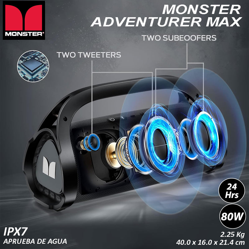 Altavoz Bluetooth Monster Adventurer Max Silver