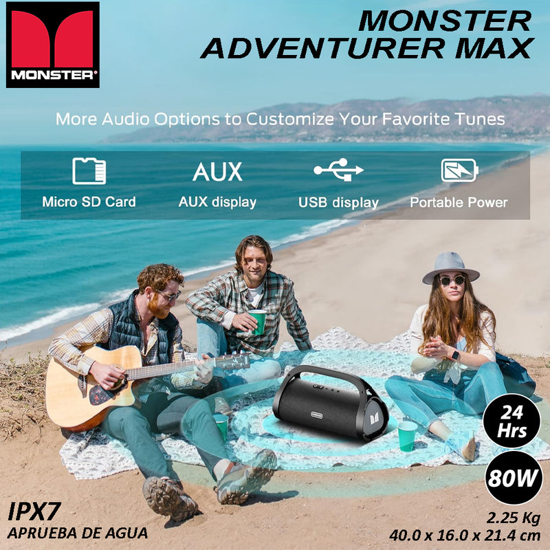 Altavoz Bluetooth Monster Adventurer Max Silver