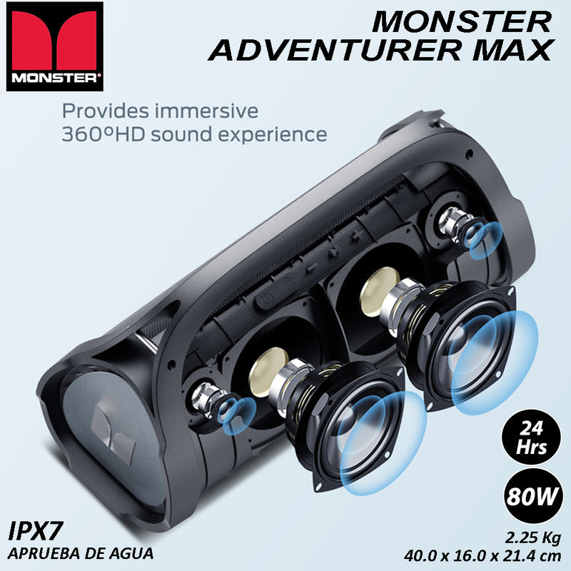 Altavoz Bluetooth Monster Adventurer Max Silver