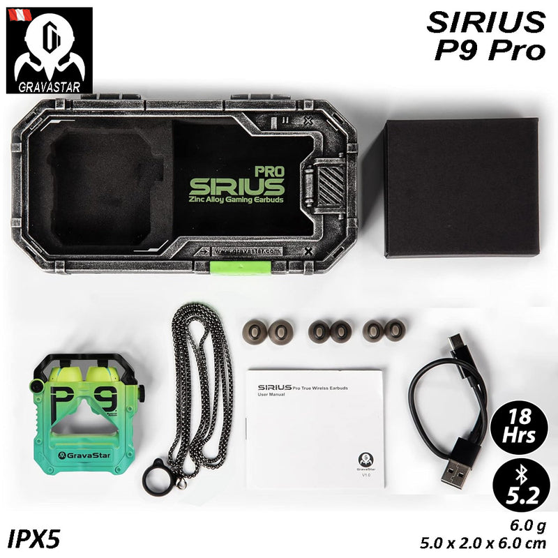 Audifonos Gravastar Sirius P9 Pro Neon Green