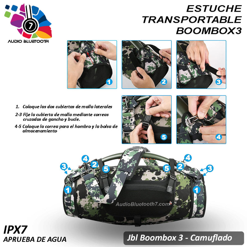 Estuche Correa Bolso Funda Transporte Jbl Boombox3 Camuflaje