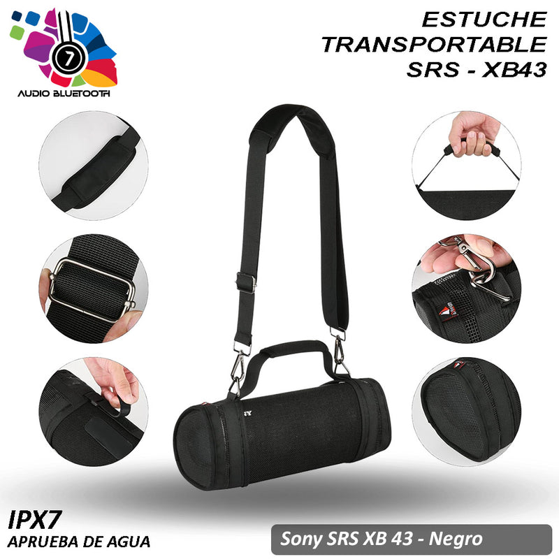 Estuche Correa Bolso Funda Transporte Sony SRS XB43 Negro