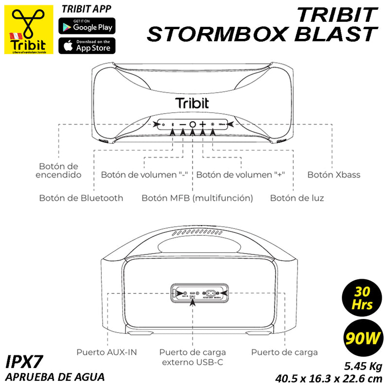 Altavoz Bluetooth Tribit StormBox Blast