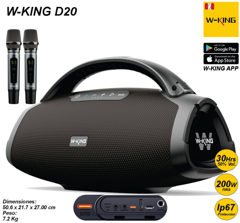 Altavoz Parlante Bluetooth W-KING D20