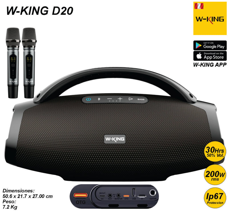 Altavoz Parlante Bluetooth W-KING D20