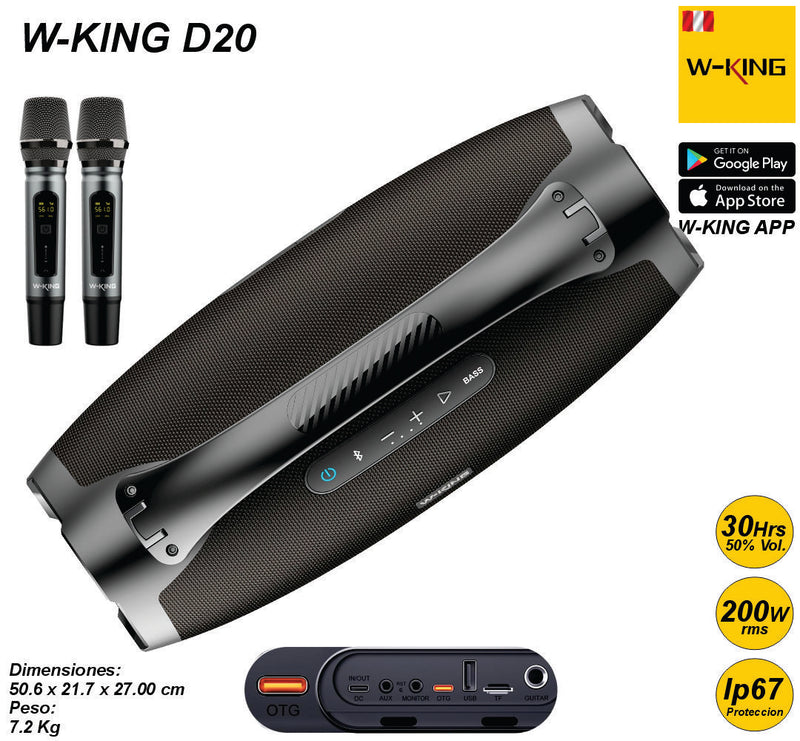 Altavoz Parlante Bluetooth W-KING D20