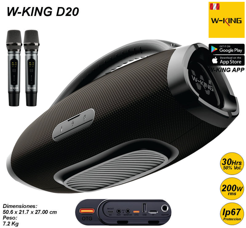 Altavoz Parlante Bluetooth W-KING D20