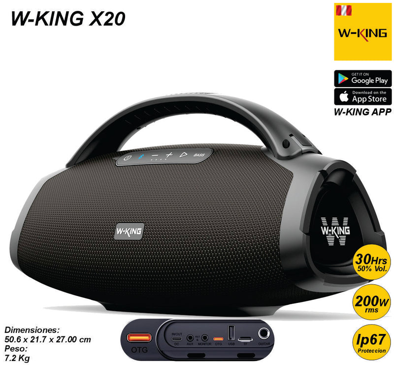 Altavoz Parlante Bluetooth W-KING X20