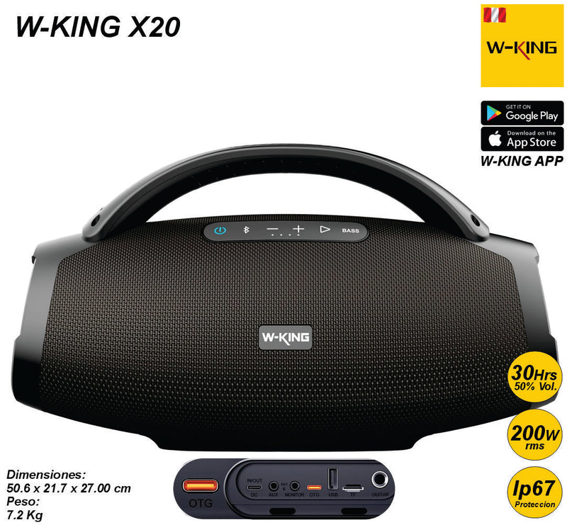 Altavoz Parlante Bluetooth W-KING X20