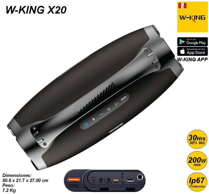 Altavoz Parlante Bluetooth W-KING X20