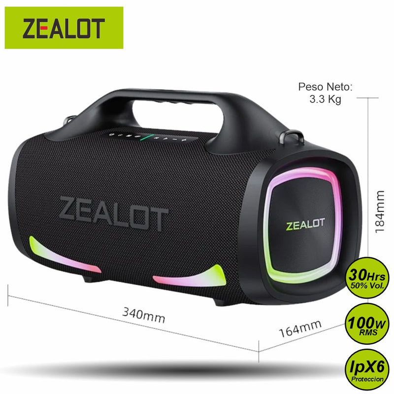 Zealot S79 - 100W RMS Parlante Bluetooth Portatil