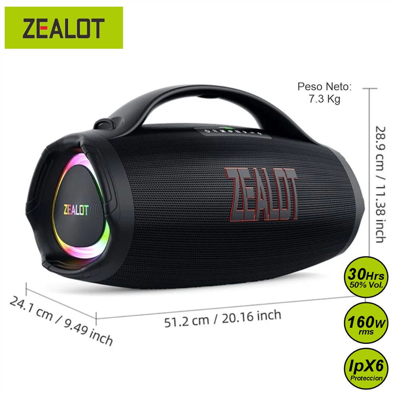 Zealot S98 - 160W RMS Parlante Bluetooth Portatil